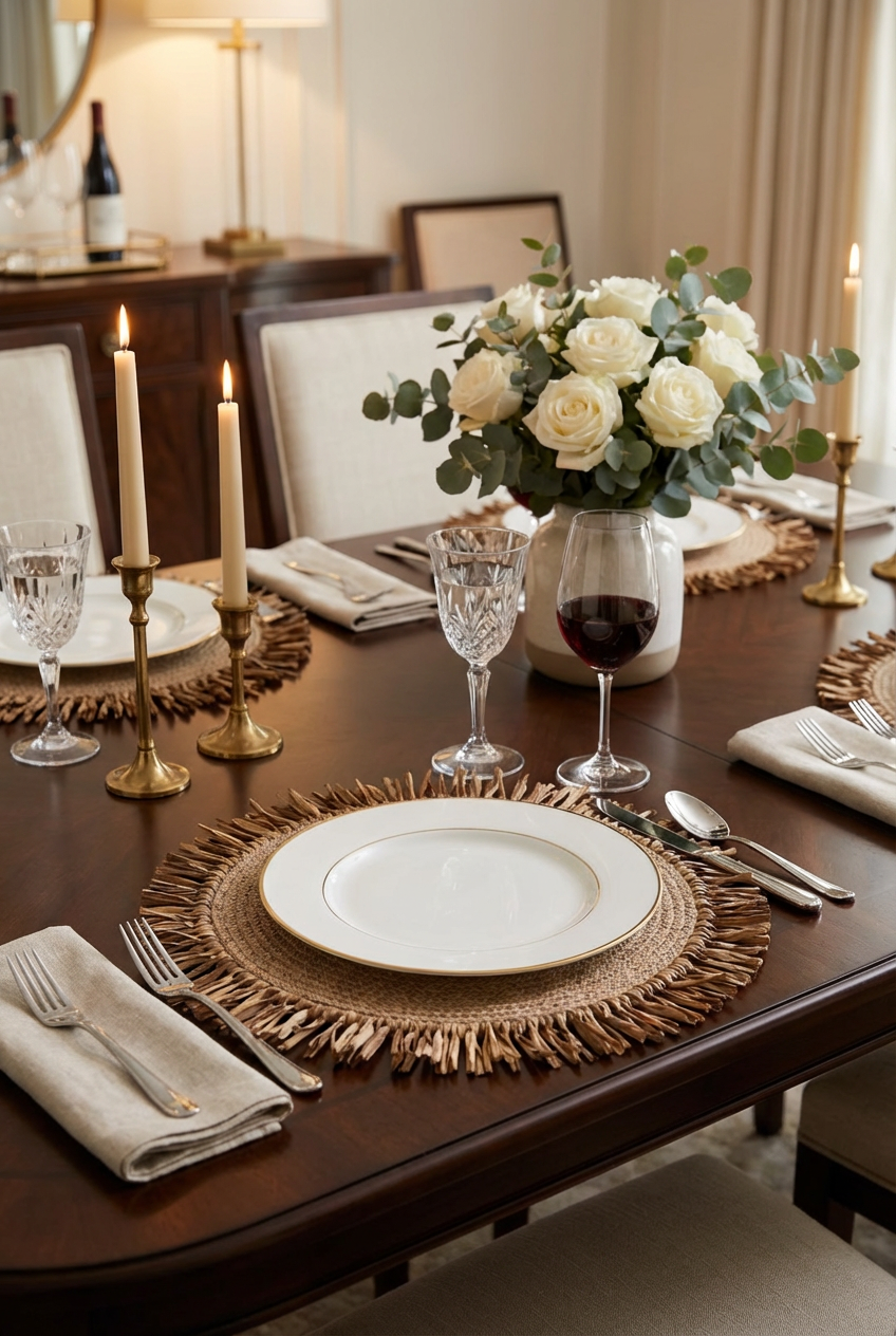 Bohem Rafya Püsküllü El Yapımı Jüt Supla Krem 30cm