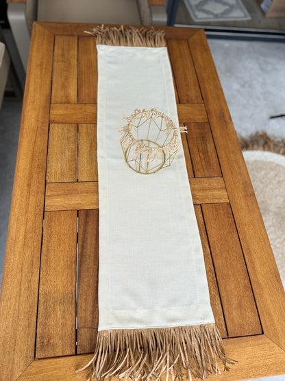 Linen Tablecloth With Raffia Tassels