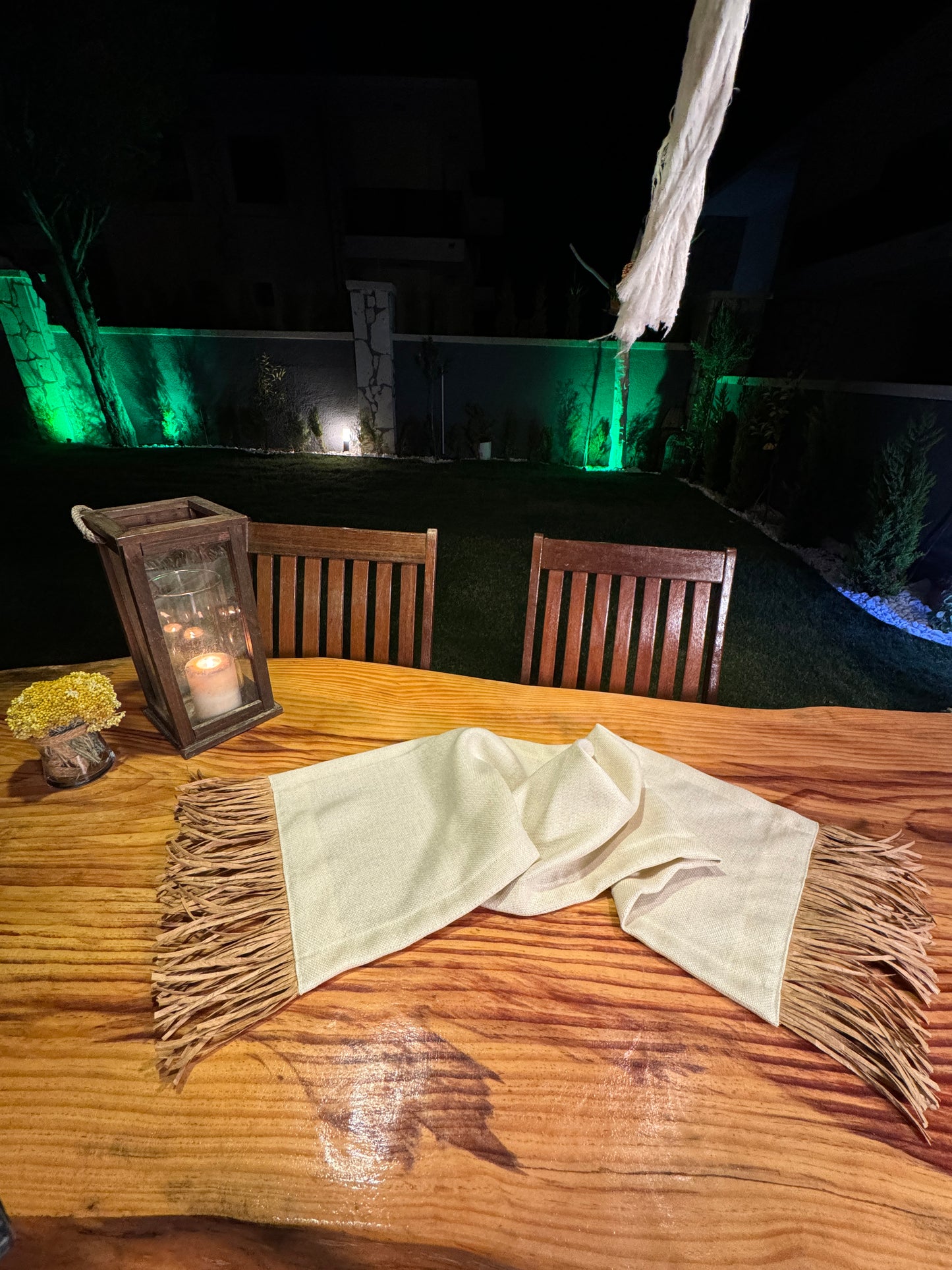 Linen Tablecloth With Raffia Tassels